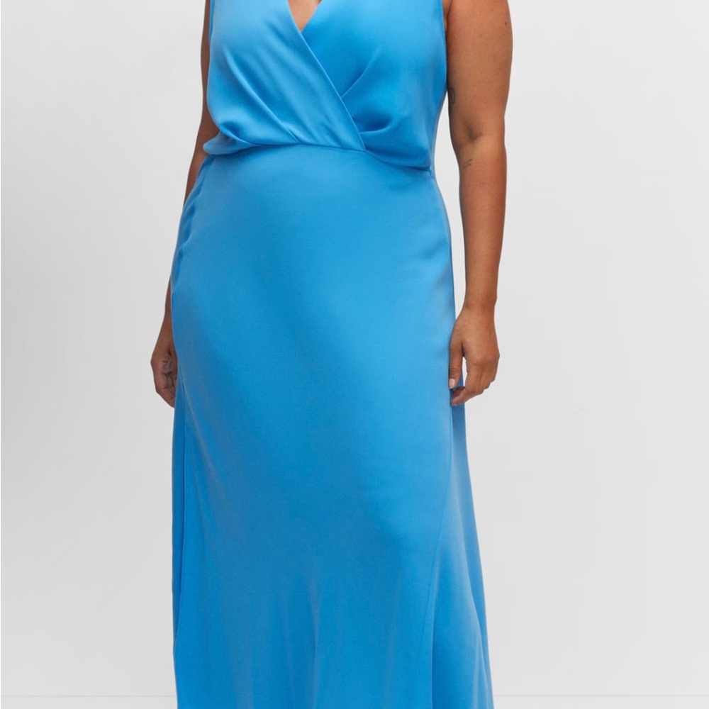 Mango Vibrant Blue Midi Dress